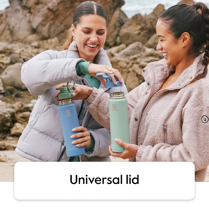 Takeya Actives Water Bottle with Straw Lid - Durable & Easy-Care Water Bottle with Stainless Steel Insulation - BPA-Free Lid with Carry Handle & Straw - Dishwasher-Safe - 24 oz, Onyx - Image 2